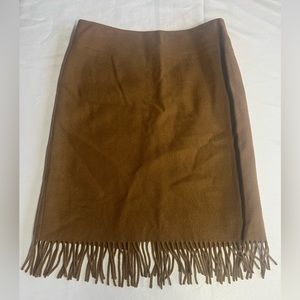 Jones NewYork signature petite 100% wool pencil skirt w/ back split & fringe 10